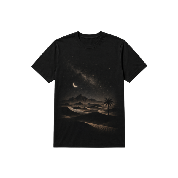 Desert Moon Galaxy black graphic T-shirt by Maxis Brand