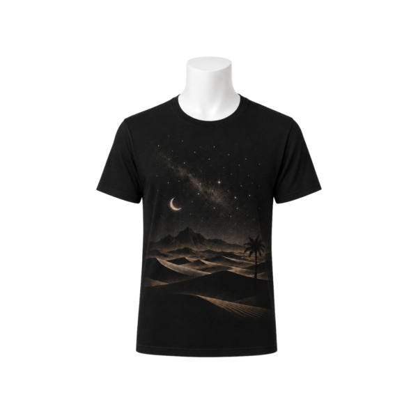 Desert Moon Galaxy black graphic T-shirt by Maxis Brand