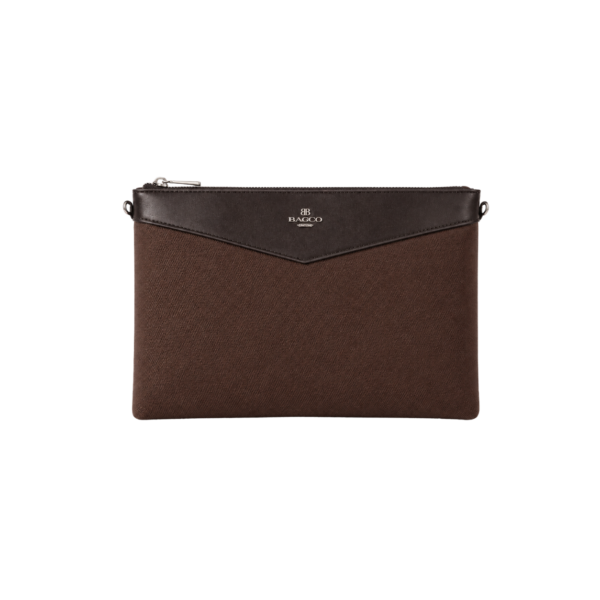 BAGCO premium brown envelope crossbody bag front view