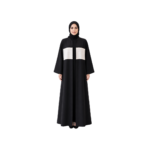 Ivory Panel Black Open Abaya by M-Axis Brand