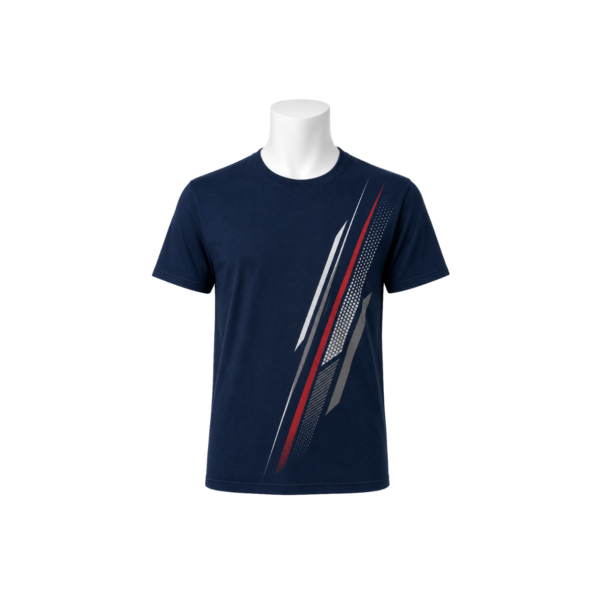 Dynamic speed stripe navy T-shirt by Maxis Brand front view