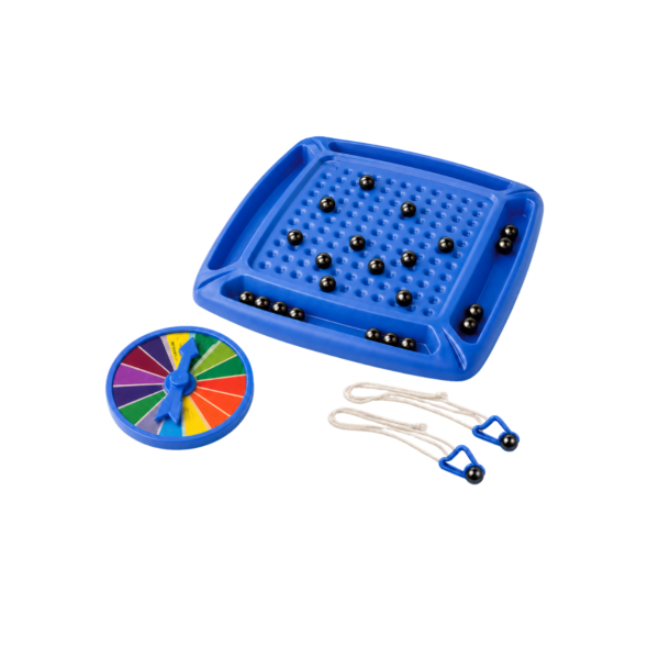 Magnetic Battle Chess Game with blue board, 20 magnetic pieces, punishment wheel and retail box