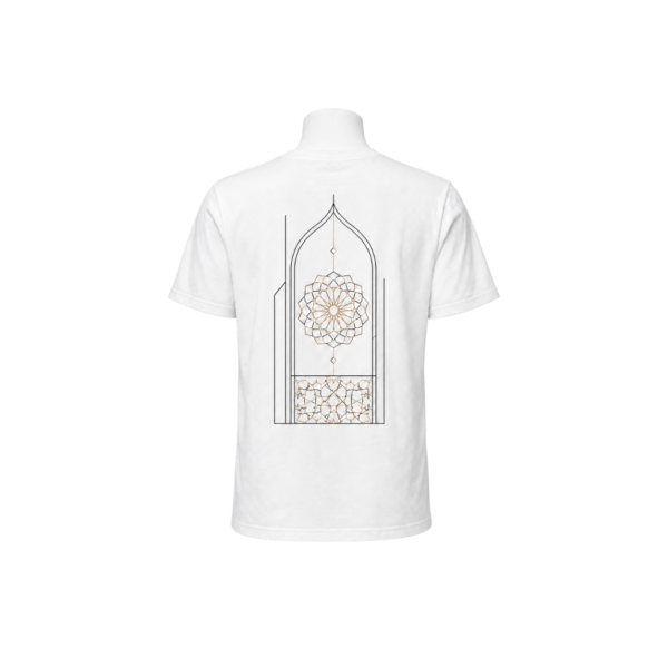 Islamic geometric art white T-shirt by Maxis Brand front view