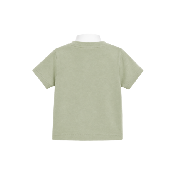 Sage-green newborn baby T-shirt with gazelle and desert print