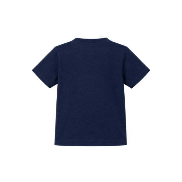Navy newborn baby T-shirt with off-road jeep and desert print