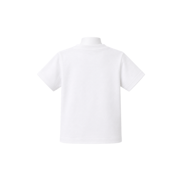 White baby T-shirt with camel, crescent moon and stars front view