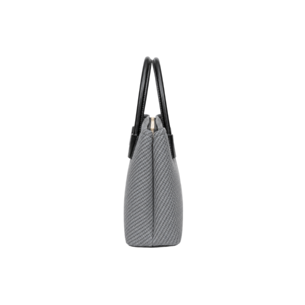 CHRISBELLA premium grey woven handbag front view