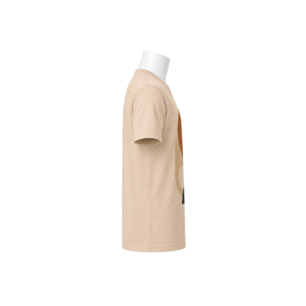 Abstract geometric art beige T-shirt by Maxis Brand front view