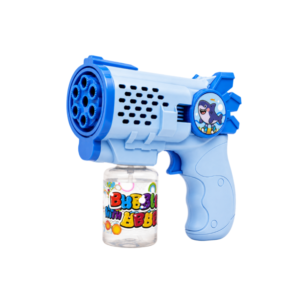 6 Holes Bubble Gun with Bubble Solution – Electric Bubble Blaster Toy