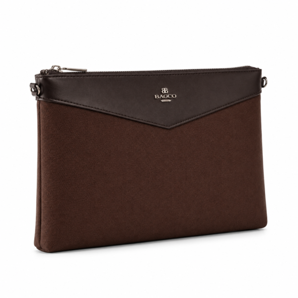 BAGCO premium brown envelope crossbody bag front view