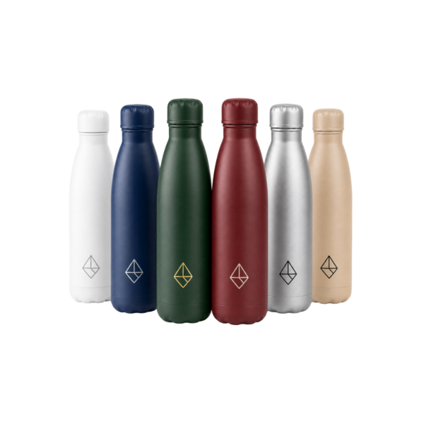 Custom logo insulated water bottles in six available colours