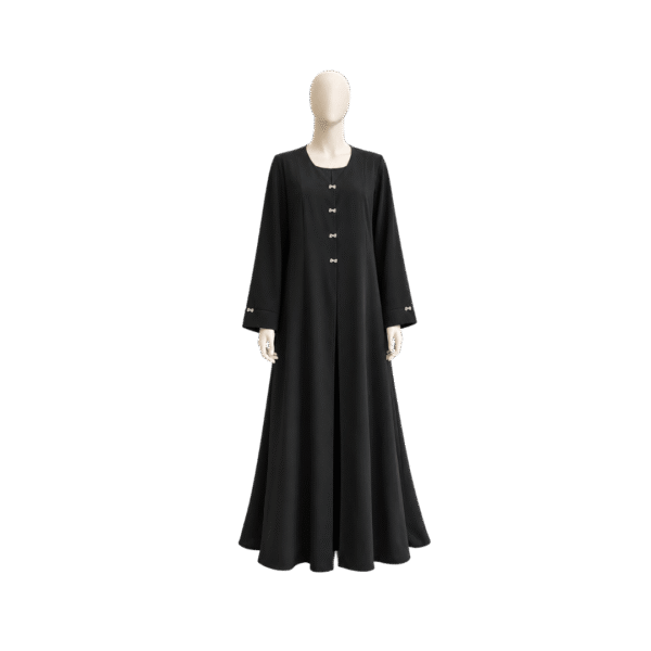 Maxis Brand Black Button Front Abaya for Women