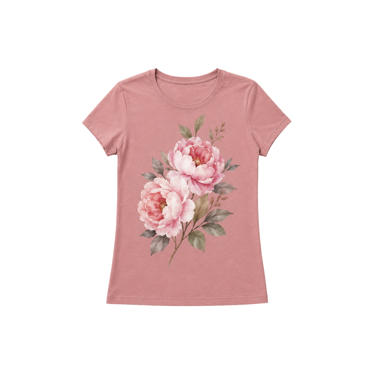 Pink floral T-shirt for women back view