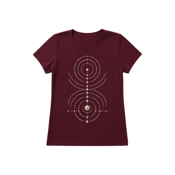 Burgundy T-shirt for women front view