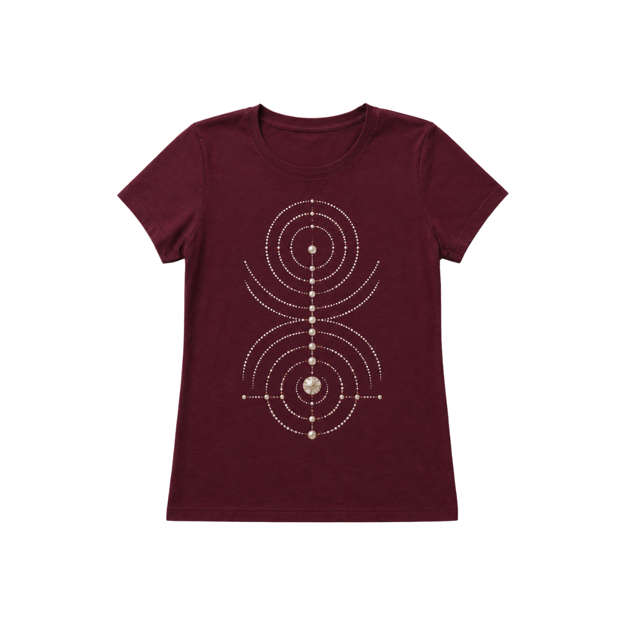 Burgundy T-shirt for women front view