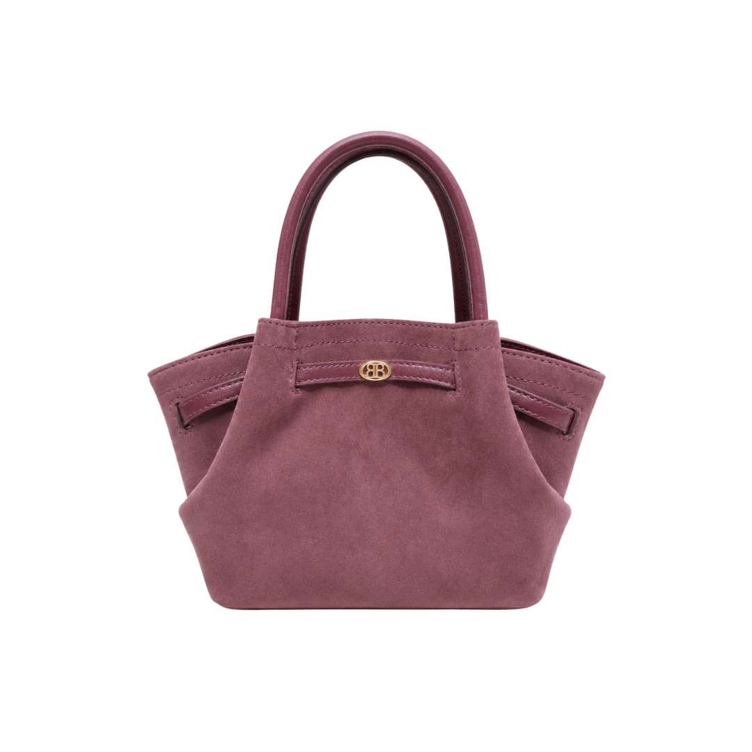 Dusty Rose Suede Handbag for Women