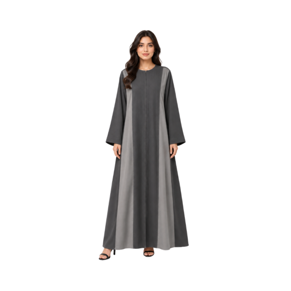 Charcoal Grey Panelled Abaya by Maxis Brand