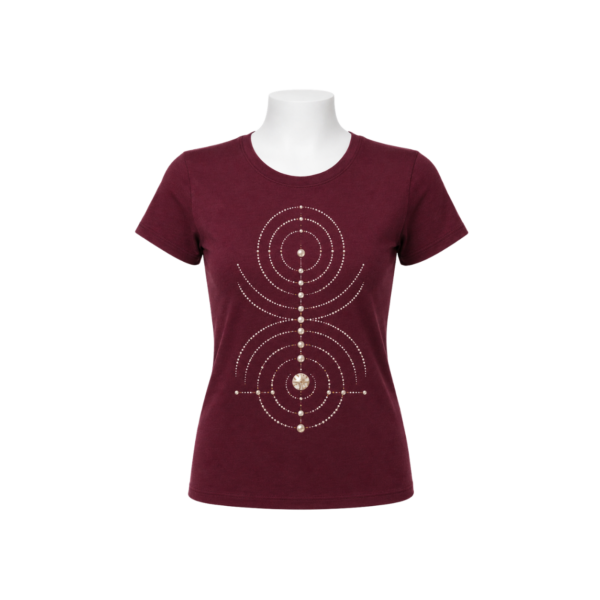 Burgundy T-shirt for women front view