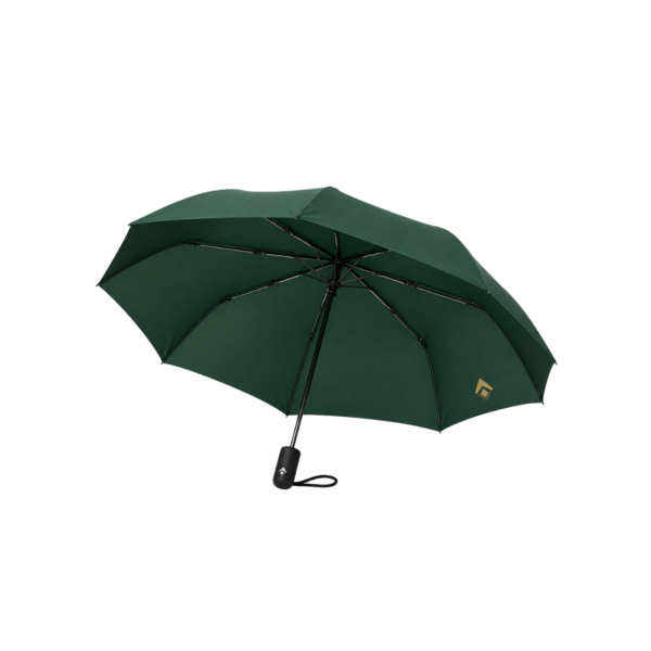 Custom logo automatic compact umbrellas in green, black and white