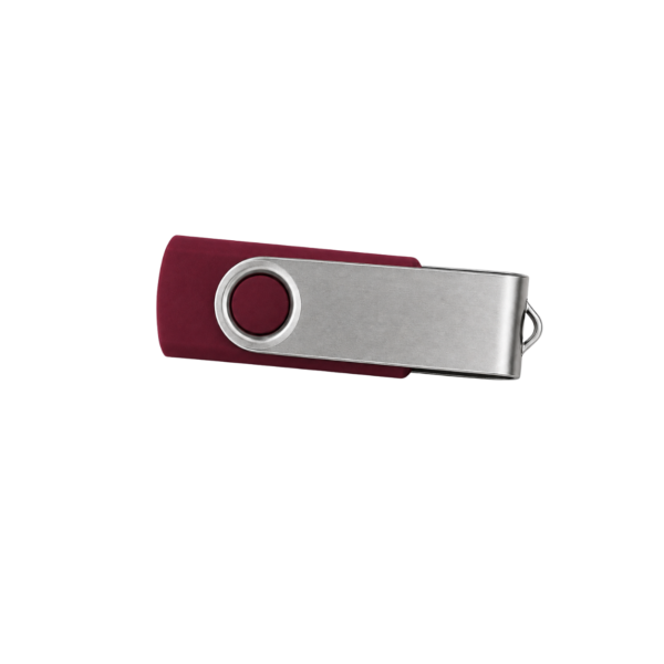 Custom logo USB flash drives in burgundy, white, navy blue and dark green
