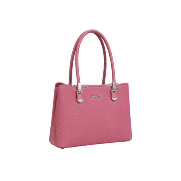 BAGCO Rose Pink Structured Top-Handle Handbag for Women