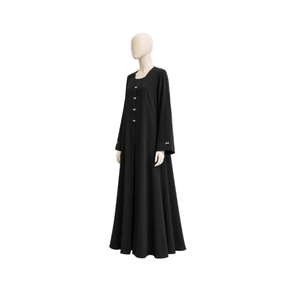 Maxis Brand Black Button Front Abaya for Women