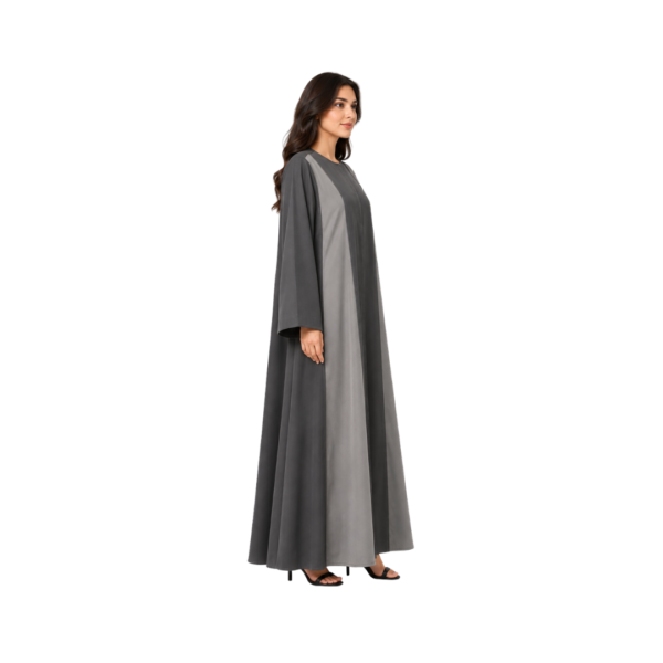 Charcoal Grey Panelled Abaya by Maxis Brand