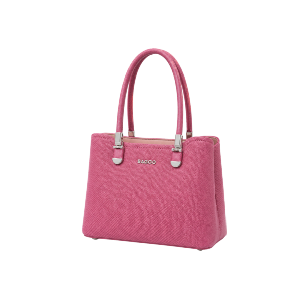 BAGCO Rose Pink Structured Top-Handle Handbag for Women