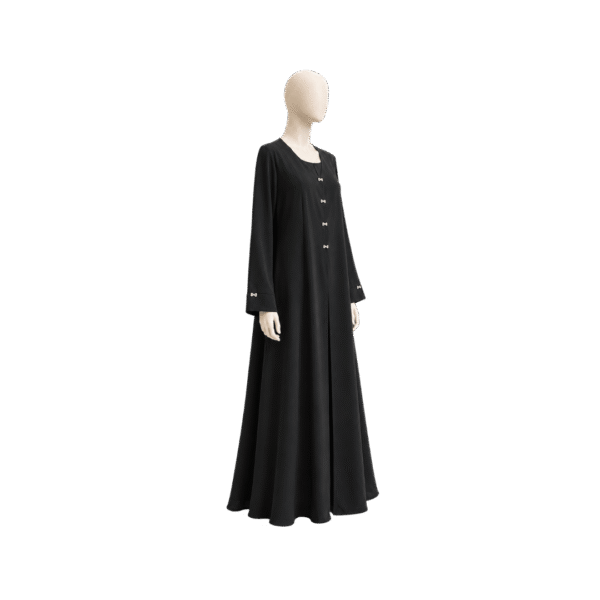 Maxis Brand Black Button Front Abaya for Women