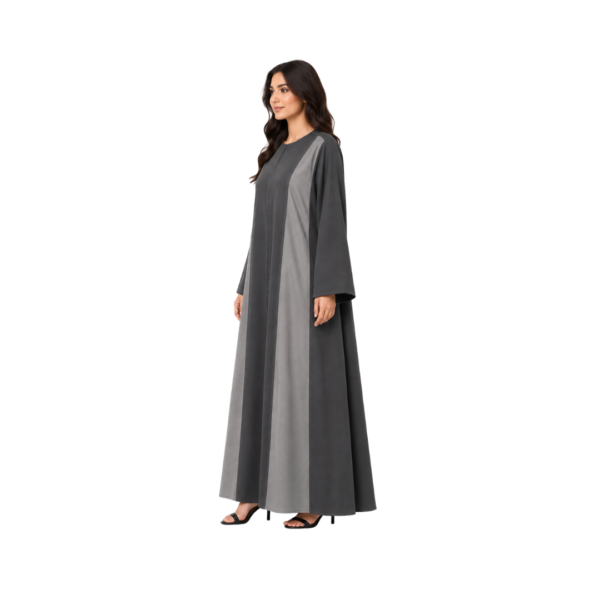 Charcoal Grey Panelled Abaya by Maxis Brand