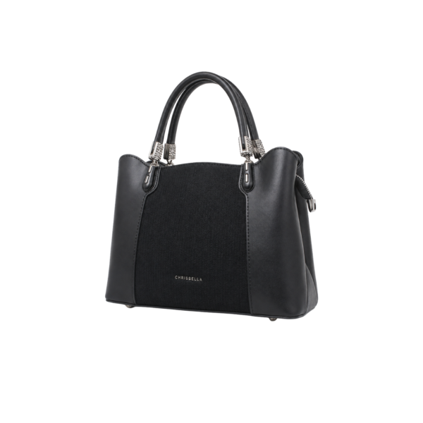 CHRISBELLA black structured handbag back view