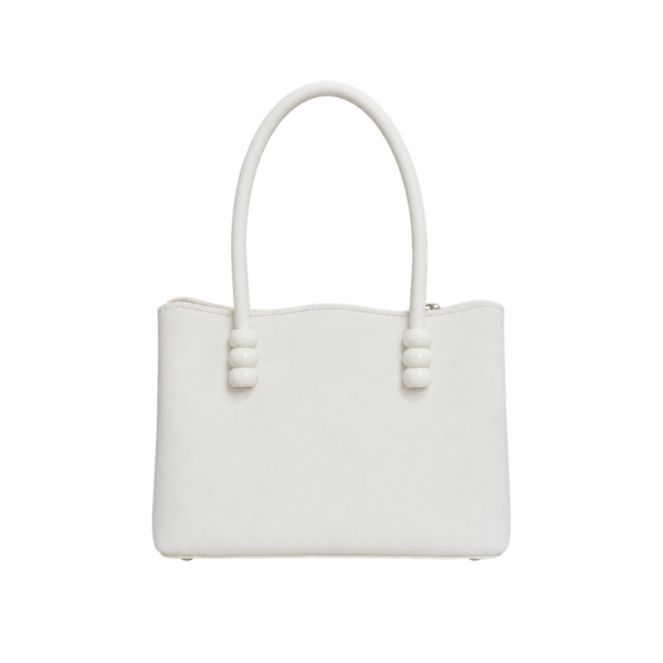white structured handbag for women by BAGCO front view