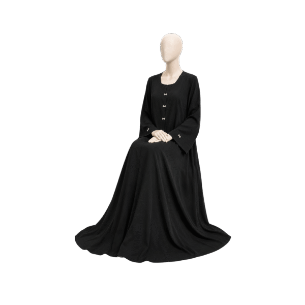 Maxis Brand Black Button Front Abaya for Women