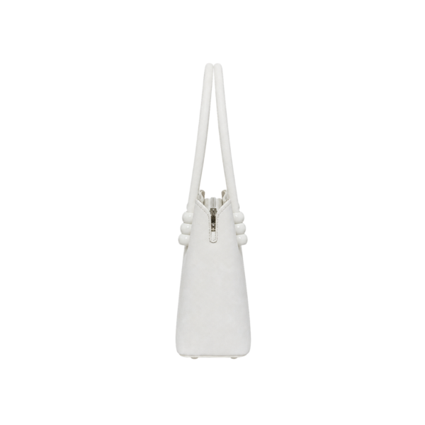 white structured handbag for women by BAGCO front view