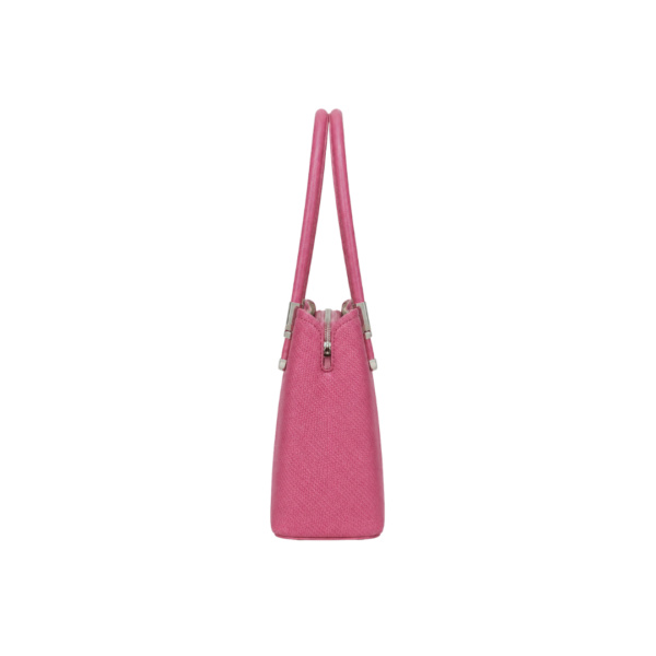 BAGCO Rose Pink Structured Top-Handle Handbag for Women